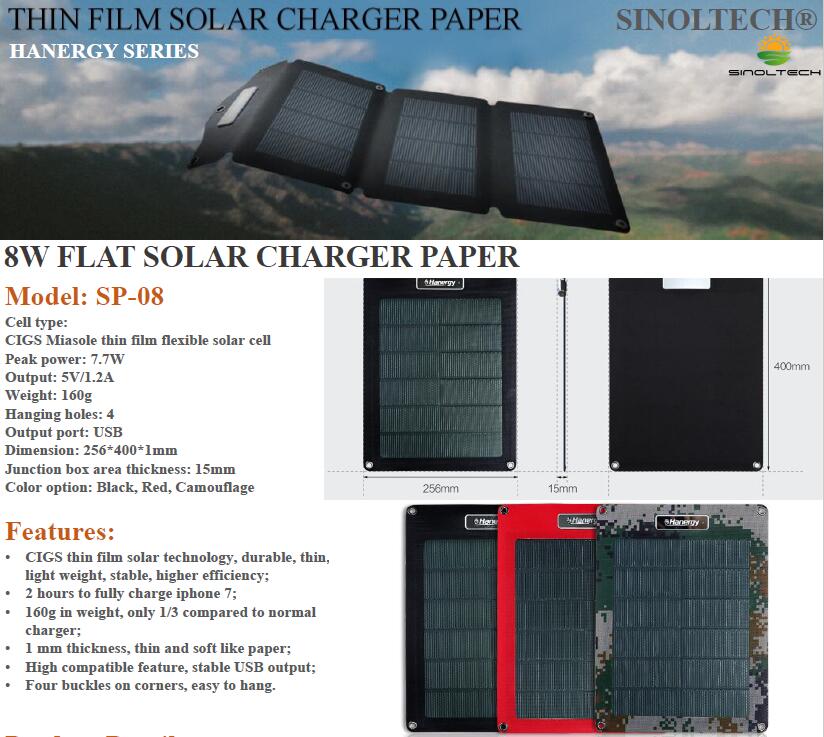 Solar charger paper