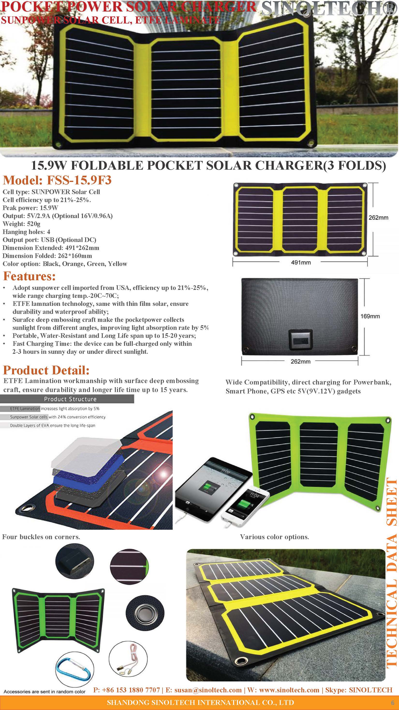 15.9W Pocketpower folding solar charger
